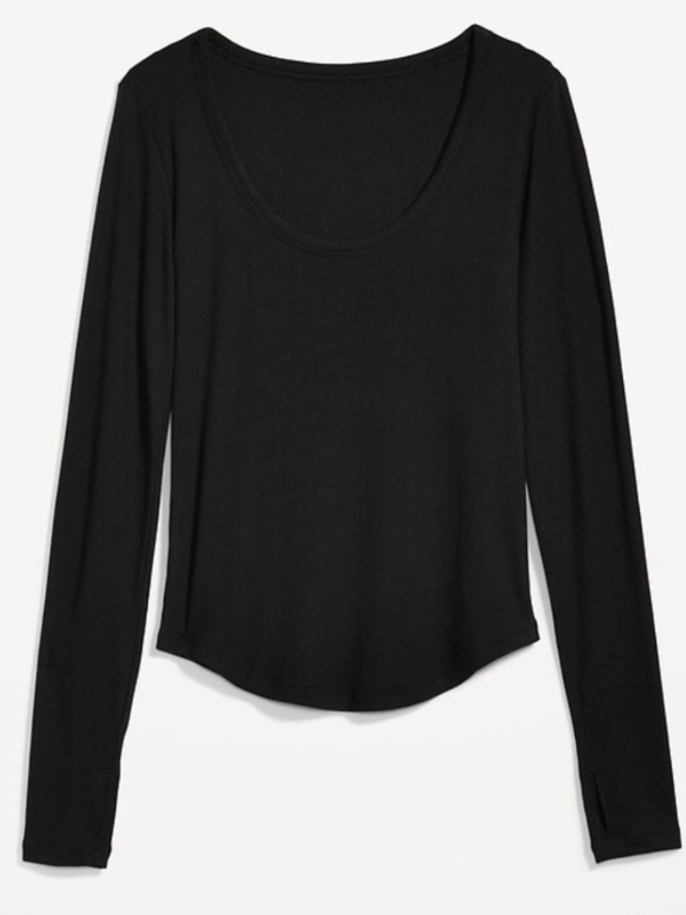 Old Navy BNWT UltraLite Long-Sleeve Rib-Knit Top Black Size XXL.